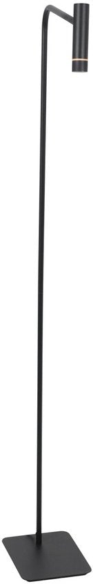 Lampadaire Steinhauer Volari 4710ZW en plastique noir et métal, hauteur 120 cm, ampoule LED « dim-to-warm » avec tête orientable et inclinable, pour usage intérieur