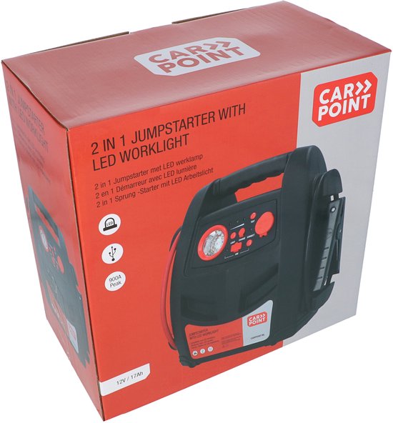 Carpoint Jumpstarter – 12 volts – Puissance continue 400 A – Éclairage LED – Aide au démarrage