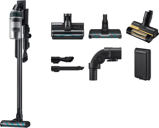 Aspirateur balai Samsung VS70H25XFT à batterie, à sec, filtre HEPA, sans sac, 0,8 l, 770 W, noir, bleu-vert, vert