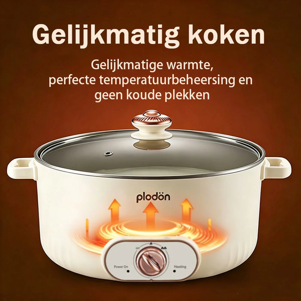 Marmite électrique Plodon 7 litres – Marmite multifonctionnelle avec revêtement antiadhésif – 1 600 W – Ø 30,5 x 8,5 cm – RHG-70XVv