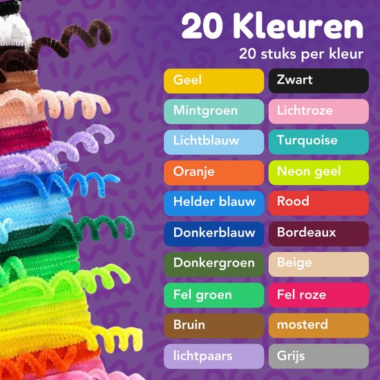 Vaive Pipe cleaners & Wiggle eyes 450-piece - Crafting kit - Crafting Girls & Boys - Crafting kit - Crafting stuff Kids - Crafting kits
