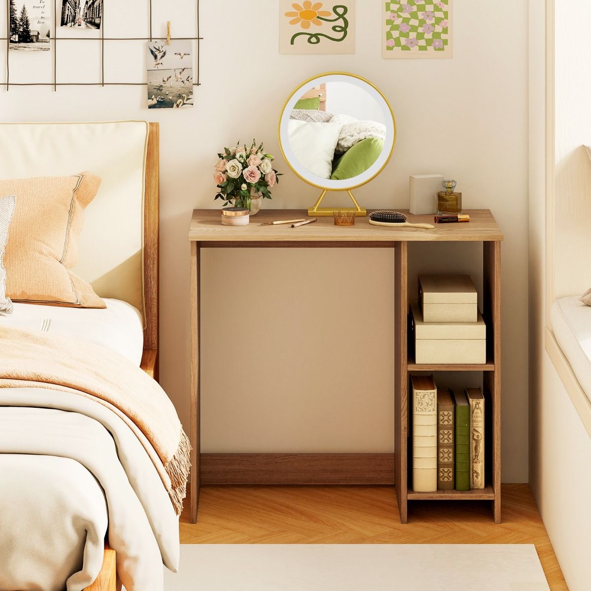 Meuble Coast avec 2 compartiments de rangement - compact - stable - couleur naturelle - 80 x 40 x 74 cm