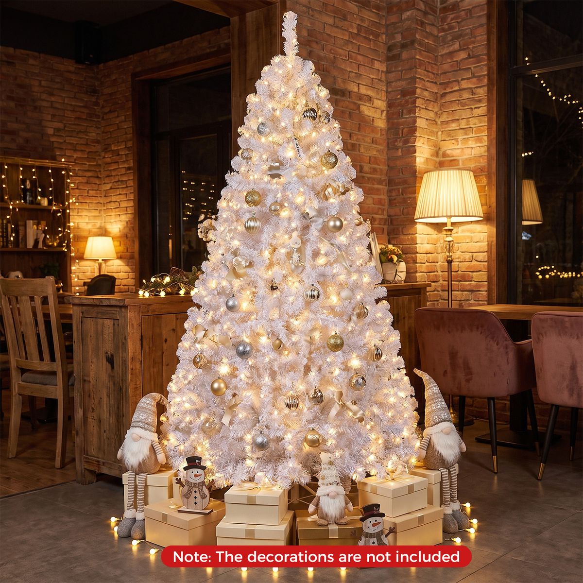 Sapin de Noël artificiel Coast - 180 cm - 230 ampoules LED blanc chaud - 8 modes d'éclairage - Effet neige