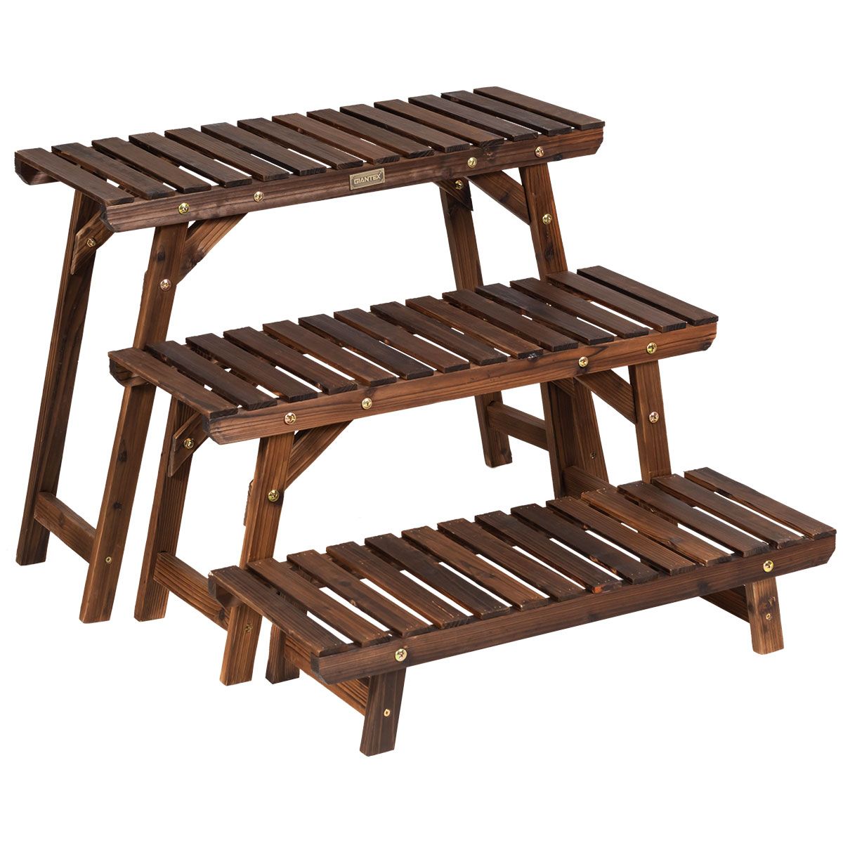 Support de plantes en bois Coast - 3 couches - 70 x 25 x 14 cm - Bois d'épicéa