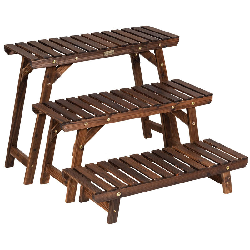 Support de plantes en bois Coast - 3 couches - 70 x 25 x 14 cm - Bois d'épicéa