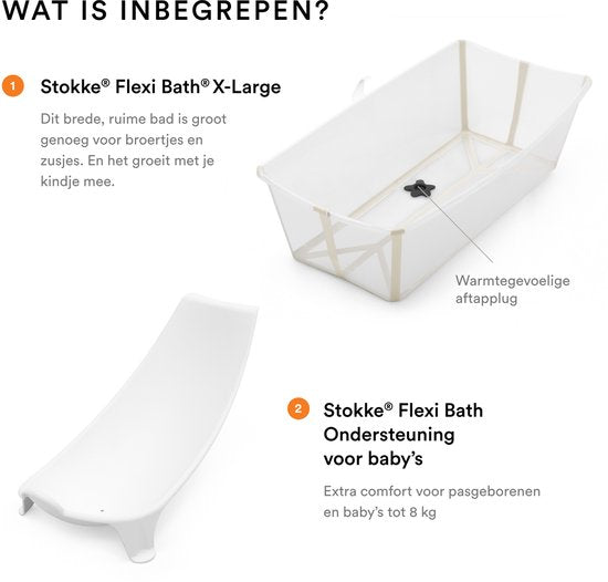Lot Stokke® Flexi Bath® XL + insert de baignoire | Sandy Beige