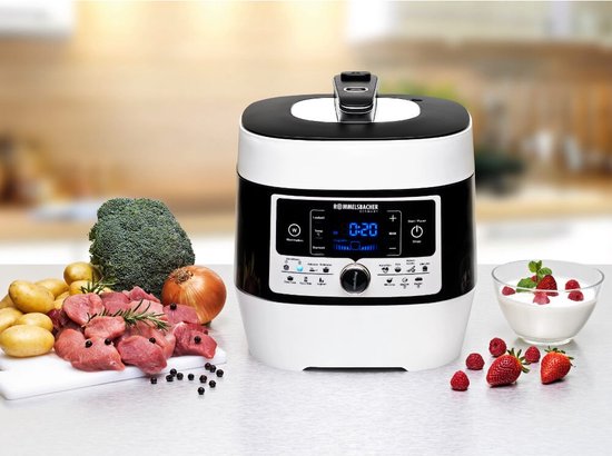 Autocuiseur multifonction Rommelsbacher « Mein Hans » MD 1000 – 14 programmes – Cuisson rapide, Cuisson du riz, Sauté, Cuisson à la vapeur, Cuisson lente, Cuisson sous vide, Cuisson au four et rôtissage, Friture – 6 litres