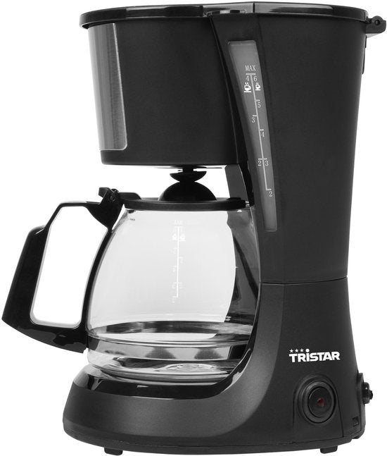 Cafetière à filtre Tristar 600 W - CM-1281 - 0,75 L, 6 tasses - Adaptée au camping - Noire