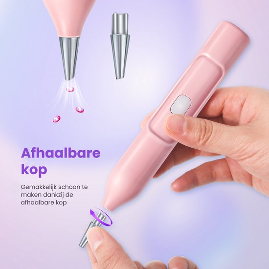 Rubye® - Stylo peintre électrique pour diamants - Avec technologie d'aspiration - Rechargeable via USB-C - Confortable à utiliser - Pour pierres rondes et carrées - Rose