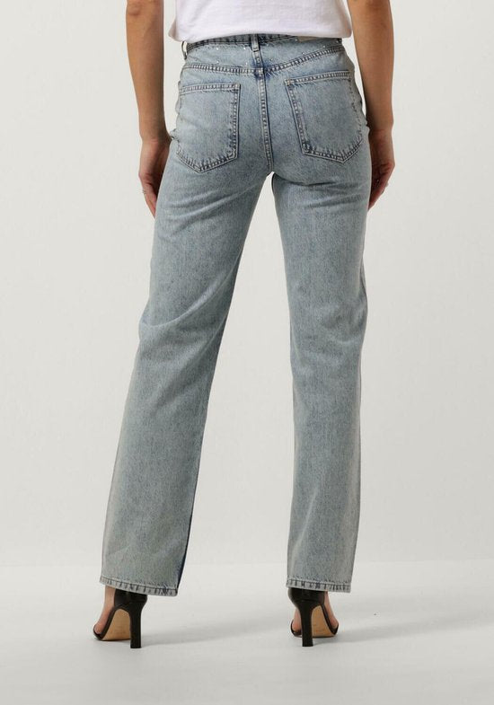 Pantalon en jean droit à taille moyenne Colourful Rebel Jones Rhinestone - S