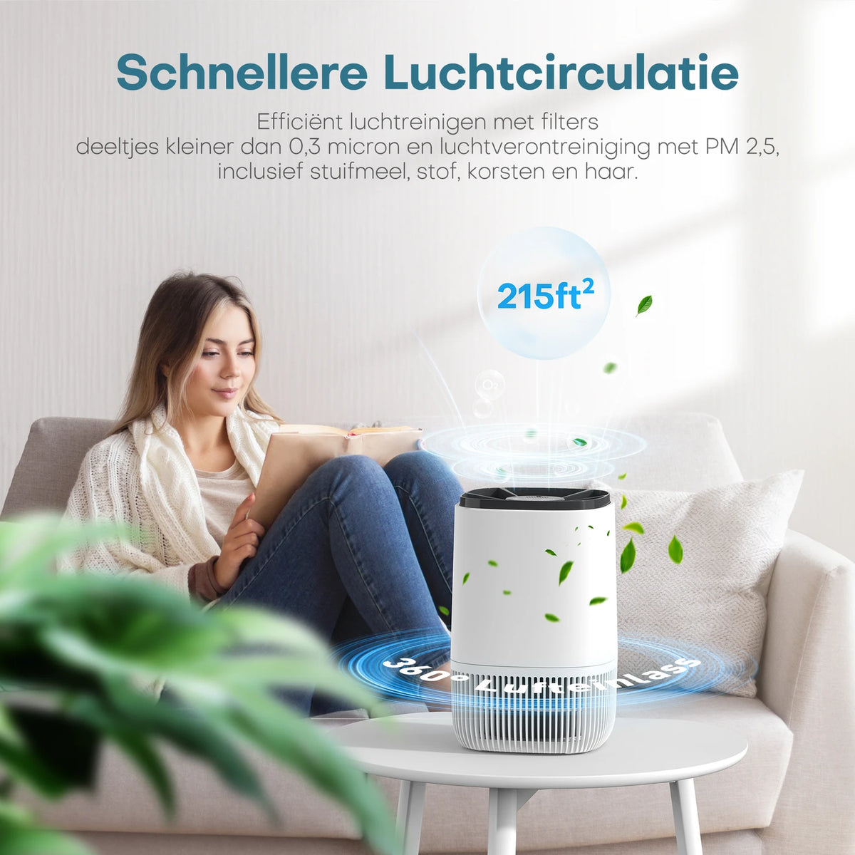 Purificateur d'air HEPA Conopu - Fonction anti-odeurs et minuterie - 17 × 17 × 26 cm