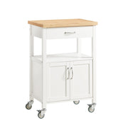 SoBuy Chariot de cuisine avec 1 tiroir et 2 portes - Max. 30KG - 44,5 x 60 x 90 cm - Blanc