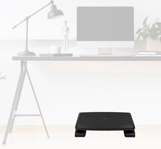 Repose-pieds ergonomique pour bureau - BRASQ - Accessoires de bureau - Réglable - Antidérapant - Noir