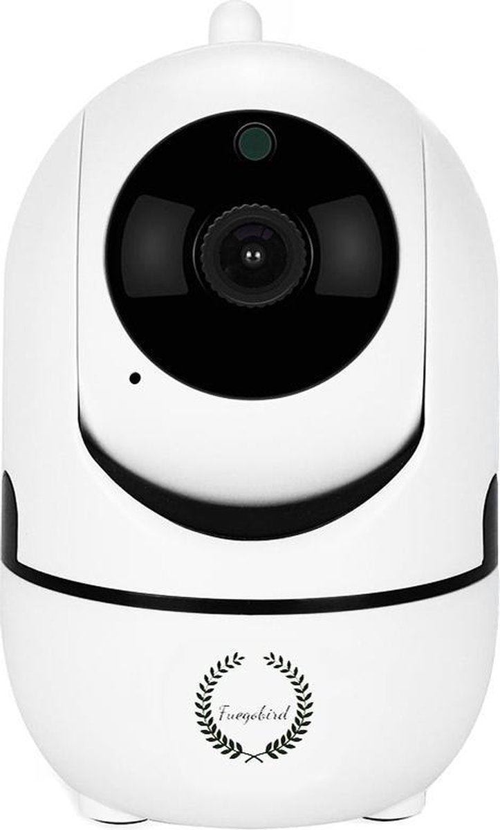 Fuegobird Indoor IP Camera - 1080P - Caméra de sécurité - Caméra pour animaux - Caméra pour bébés - Compatible avec 2.4G/5G WIFI - Détection de mouvement et de son - Fonctionne avec l'application - Blanc