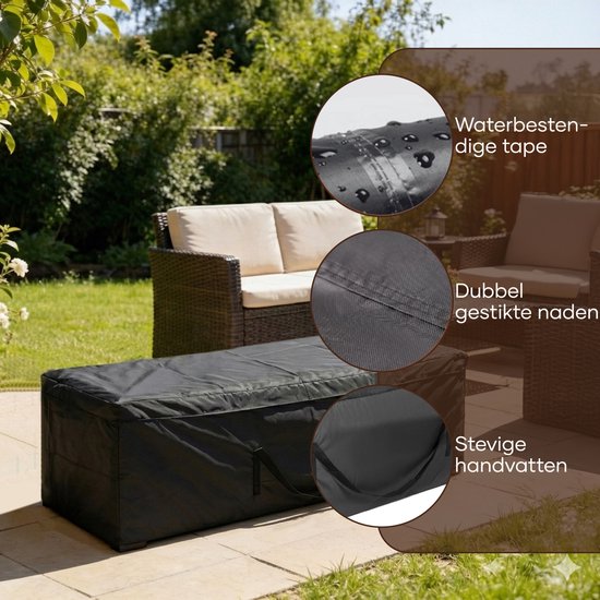 Housse pour coussins de jardin Villux - Housse pour coussins de jardin - Imperméable - 420D - Housse de rangement pour coussins de jardin - Sac pour coussins de jardin - Housse de protection pour mobilier de jardin - Housse pour coussins de jardin - Houss