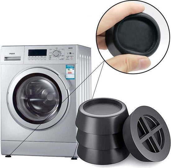 TIKKENS Amortisseurs de vibrations lave-linge/sèche-linge - Lot de 4 pièces - Tapis anti-vibrations - Pieds de sèche-linge - Amortisseur - Anti-vibrations - Caoutchouc antidérapant - Blanc