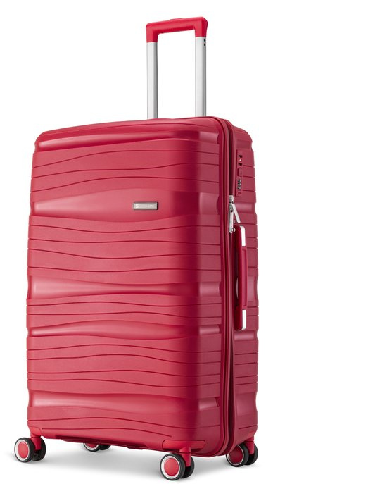 SC Travelin' Charm – Valise de voyage moyenne de 24 pouces – Serrure à combinaison – 41 x 24 x 69 cm – 68 L – Légère, étanche et résistante – Rouge V2