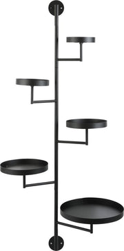 Étagère murale Mica Decorations - Métal - Etagères rondes superposées - L36 x L30 x H120 cm - Noir