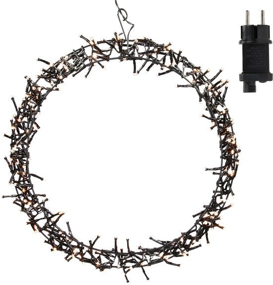 H&S - Couronne de Noël - Anneau - ˜38cm - 300led - Extra Warm White - 8 réglages