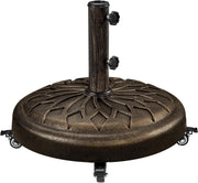 Pied de parasol Yaheetech à roulettes 50,5 x 42 cm - Bronze - Compatible avec les mâts de parasol de ø34/38/48 mm