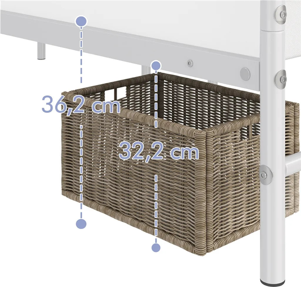 Yaheetech : cadre de lit en métal 90 x 190 cm avec tête de lit, blanc