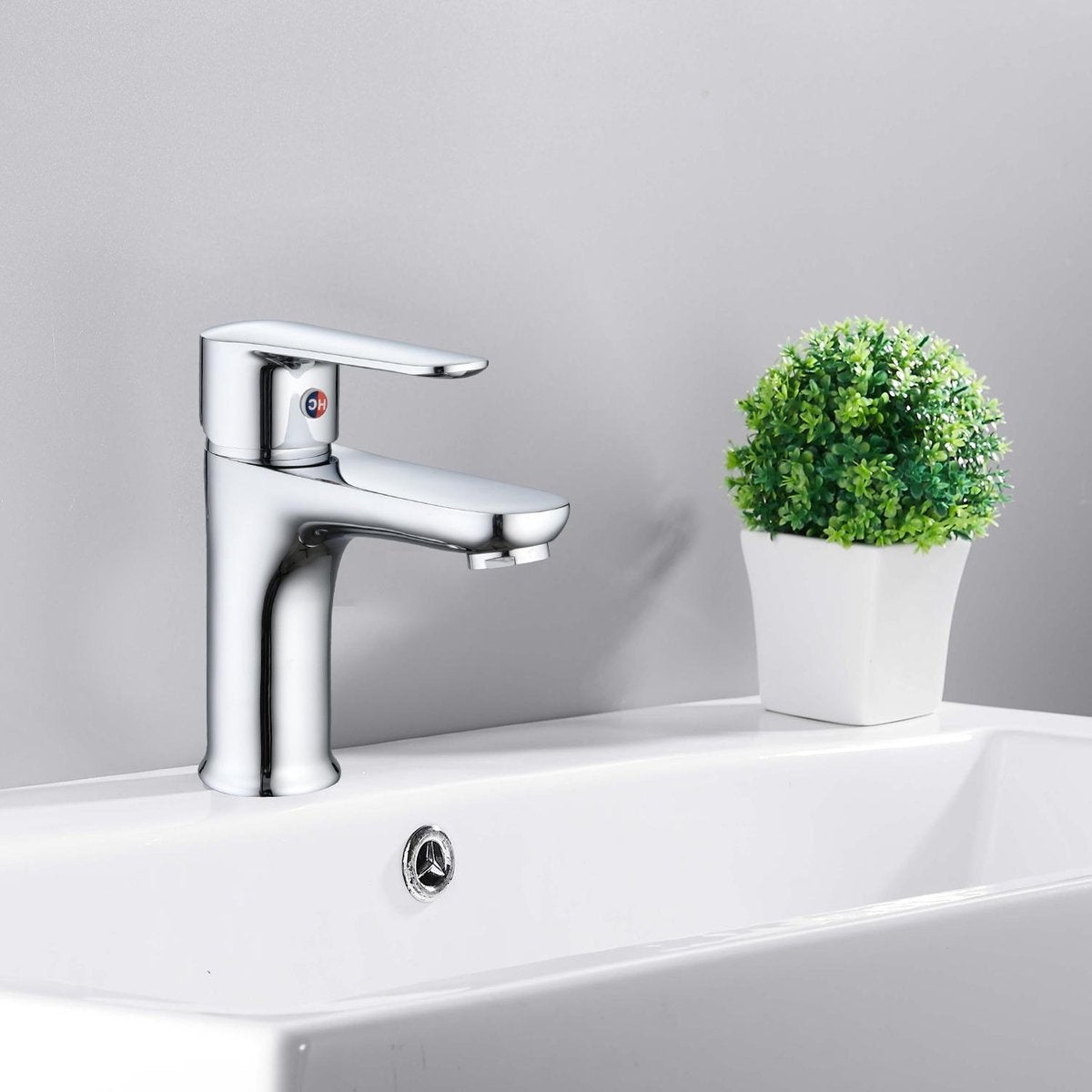 Robinet de salle de bain Inspire Argent avec raccords - Robinet de lavabo - Argent