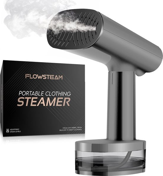FLOWSTEAM® Luxury Clothes steamer - Défroisseur à main - Défroisseur à linge - Matte Gray Edition