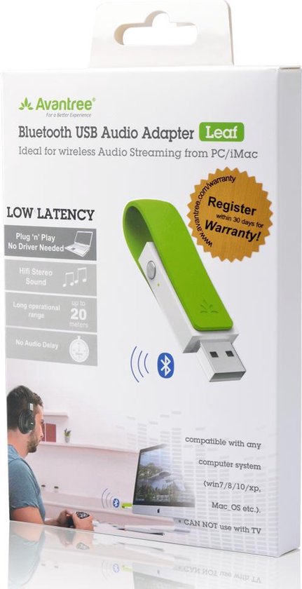 Avantree DG50 - Leaf - Émetteur audio Bluetooth USB longue portée