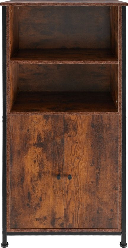 tectake - Armoire murale Doncaster 60x38x125cm - brun foncé industriel