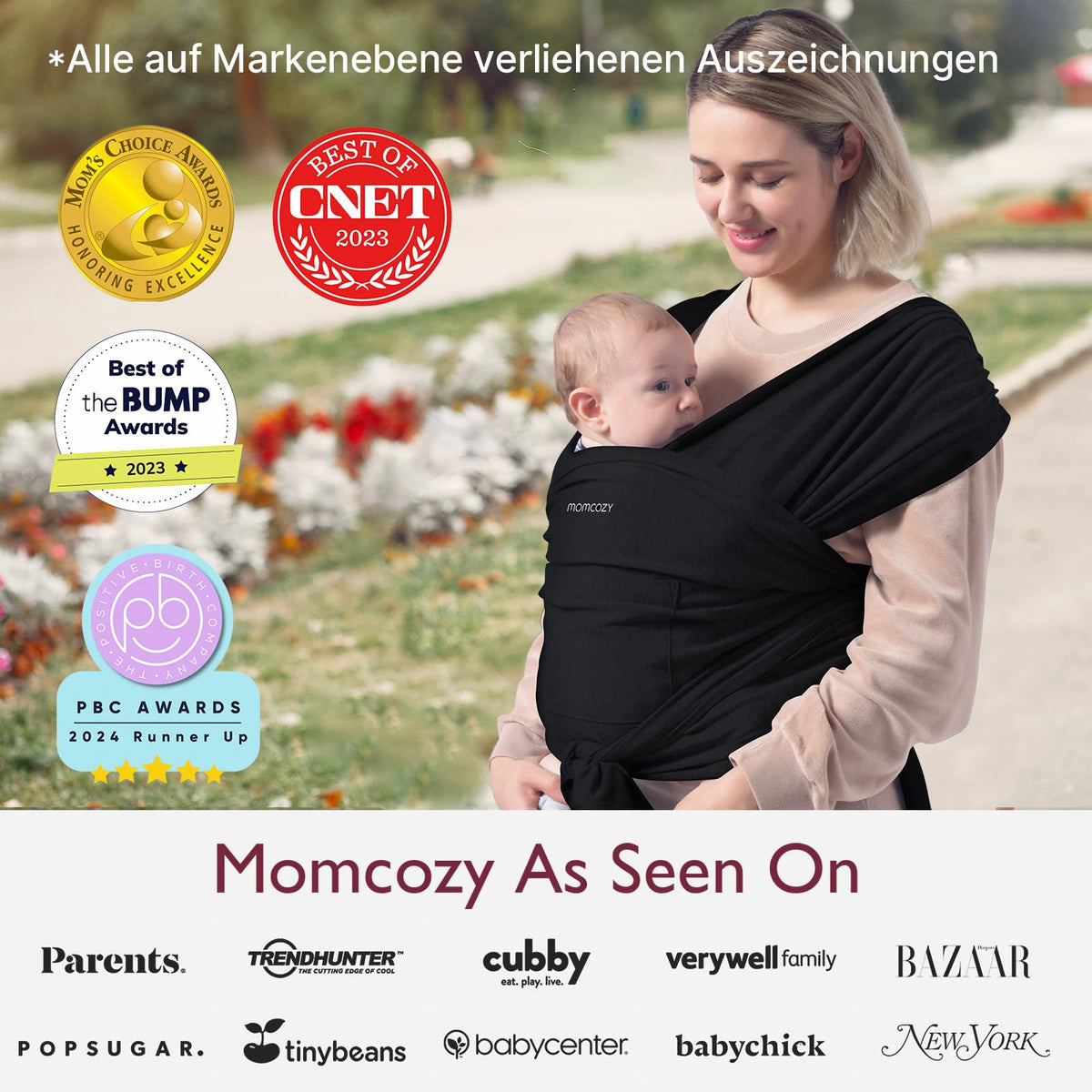 Écharpe porte-bébé Momcozy BJ001 - noire