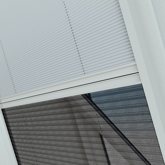 Livn Duoplisse Raamhor Plus 114 x 160 cm Blanc - Moustiquaire et occultant tout-en-un pour fenêtres de toit - Facile à découper sur mesure - Pour une ouverture maximale de 109 x 155 cm