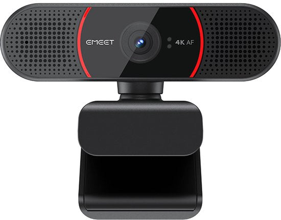 Webcam eMeet SmartCam C960 4K, 3840 x 2160 pixels, USB, noire, rouge