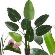 tectake® Arbre à oiseaux de paradis Tropic - Strelitzia - Plante artificielle fidèle à la nature avec des feuilles détaillées et un pot de fleurs robuste - Facile d'entretien et polyvalent - Hauteur : 120 cm