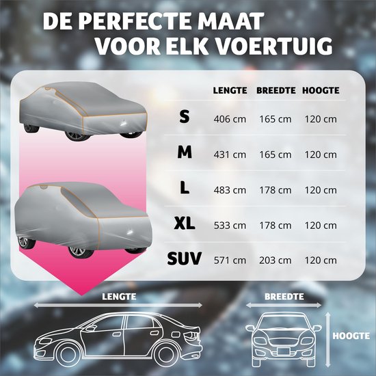 tectake® - Housse de voiture imperméable et respirante - Protection contre la grêle - 431x 165x 120cm - Medium - 405167