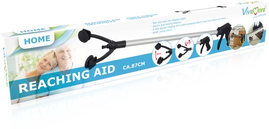 Vivamore Grabber - Pince avec fonction antidérapante et verrouillage - Pour personnes âgées et handicapées - 87cm
