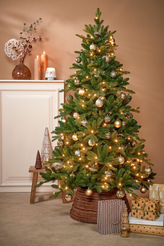 Black Box Trees Brampton Artificial Christmas Tree Slim with LED Lights - H185 x Ø114 cm - Vert