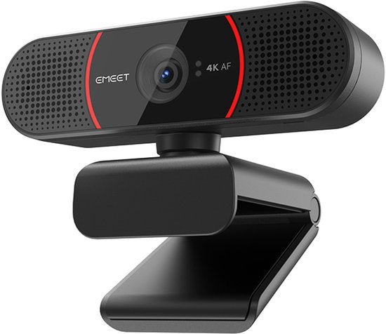 Webcam eMeet SmartCam C960 4K, 3840 x 2160 pixels, USB, noire, rouge