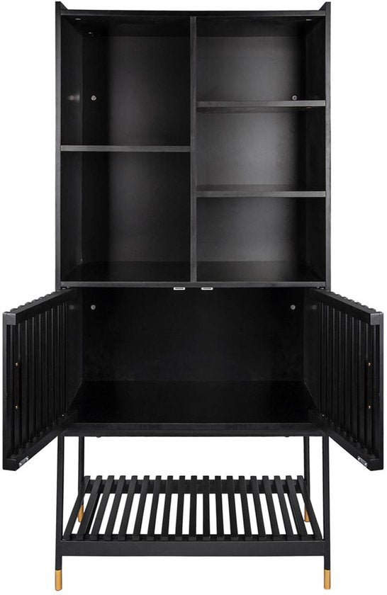 Armoire Leitmotiv Marve - Noir - 40 x 75 x 150 cm - Style moderne, scandinave