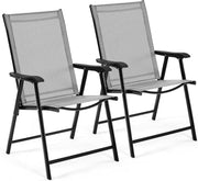 Yaheetech Lot de 2 chaises de jardin - Chaises pliantes avec dossier et accoudoirs - Marron - 54 x 57 x 93,5 cm - Capacité de charge maximale : 150 kg