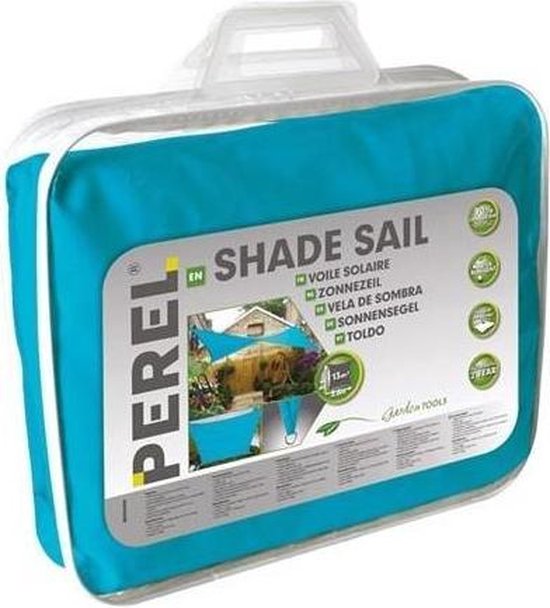 Perel Toile d'ombrage, hydrofuge, 5 x 5 m, 160 g/m², polyester, carré, bleu ciel