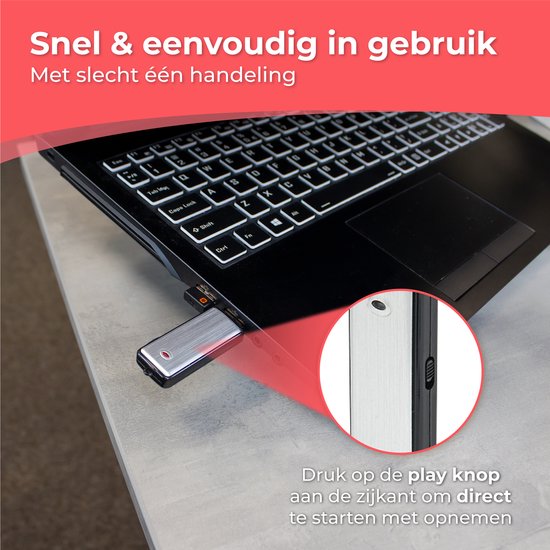 Nuvance - Eavesdropper - Usb Stick Eavesdropper - Voice Recorder Digital - Spy Recorder - Dictaphone - Eavesdropping & Recording