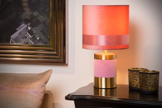 Lucide EXTRAVAGANZA FRIZZLE - Lampe de table - Ø 18 cm - 1xE14 - Rose