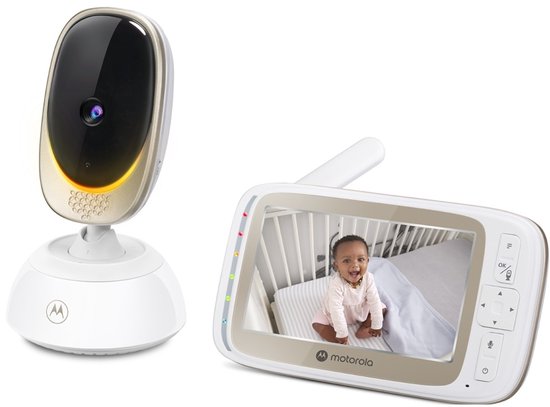 Écoute-bébé Motorola VM85 Connect avec écran 5 pouces, Wi-Fi, blanc
