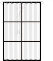 Loti Living Rideau de douche anti-moisissure - Noir transparent mat - Anneaux inclus - Imperméable - PEVA - Rideau de douche 120x200 cm