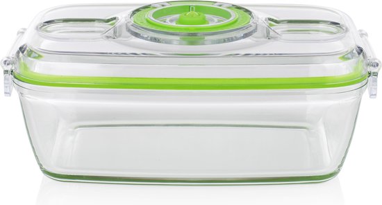 Princess 492985 Boîtes de conservation - Kit de mise sous vide – 2 récipients en verre allant au four et de conservation avec deux couvercles en plastique - Pompe à vide électrique