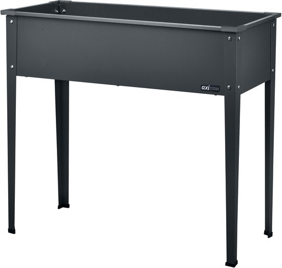 Jardinière surélevée en métal AXI – Jardinière de potager en métal sur pieds 100 x 30 x 80 cm – Avec drainage – Potager surélevé – Acier thermolaqué – Jardinière pour jardin et balcon