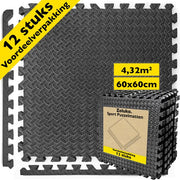 Zoluko Tapis de Puzzle - 60x60x1.2 cm - 12 pièces - 4.32m² - Tapis de Puzzle - Tapis de Puzzle - Tapis de jeu en mousse - Tapis de jeu pour bébé - Dalles en mousse - Dalles en caoutchouc - Dalles de piscine - Dalles de piscine - Dalles de sol - Tapis de g
