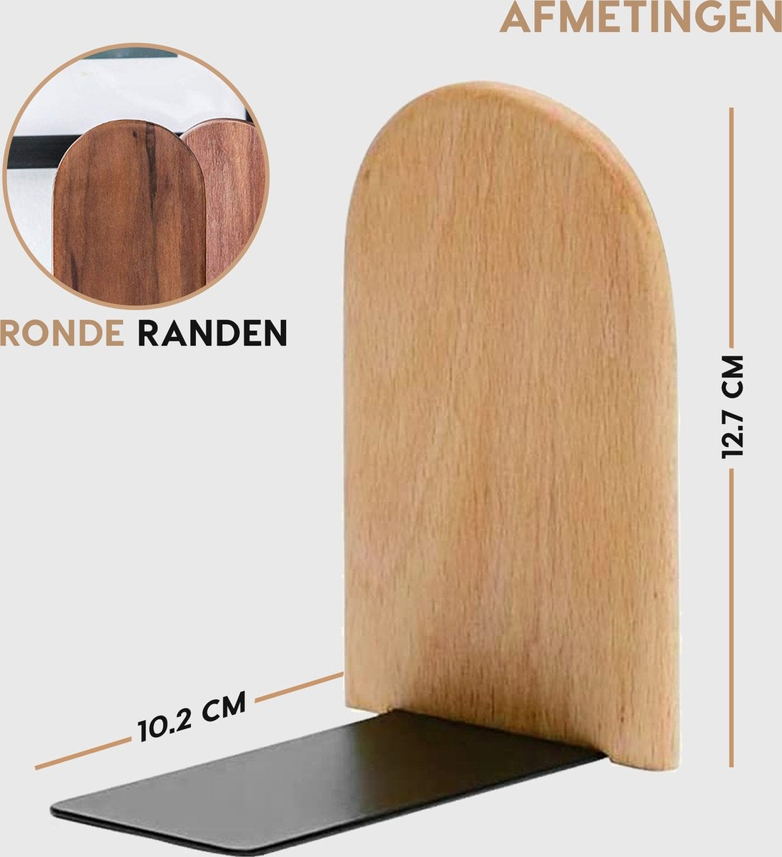 MATTI® - Serre-livre - Porte-livre - Support de livre - Serre-livre - Lot de 2 - Bois de hêtre