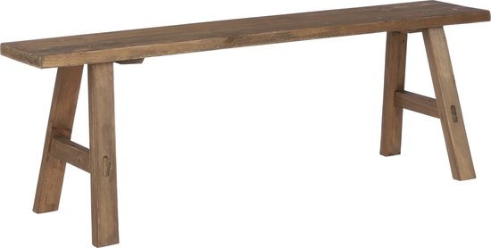 Banc en bois - Mica Decorations - L108 x L20 x H37 cm - Bois recyclé - Marron