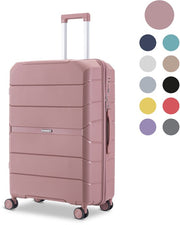SKYCASES Urban Adventurer - Valise à main - Verrouillage par numéro - 44L - Roues pivotantes - Valise de voyage avec serrure à bagages - Trolley léger - Rose